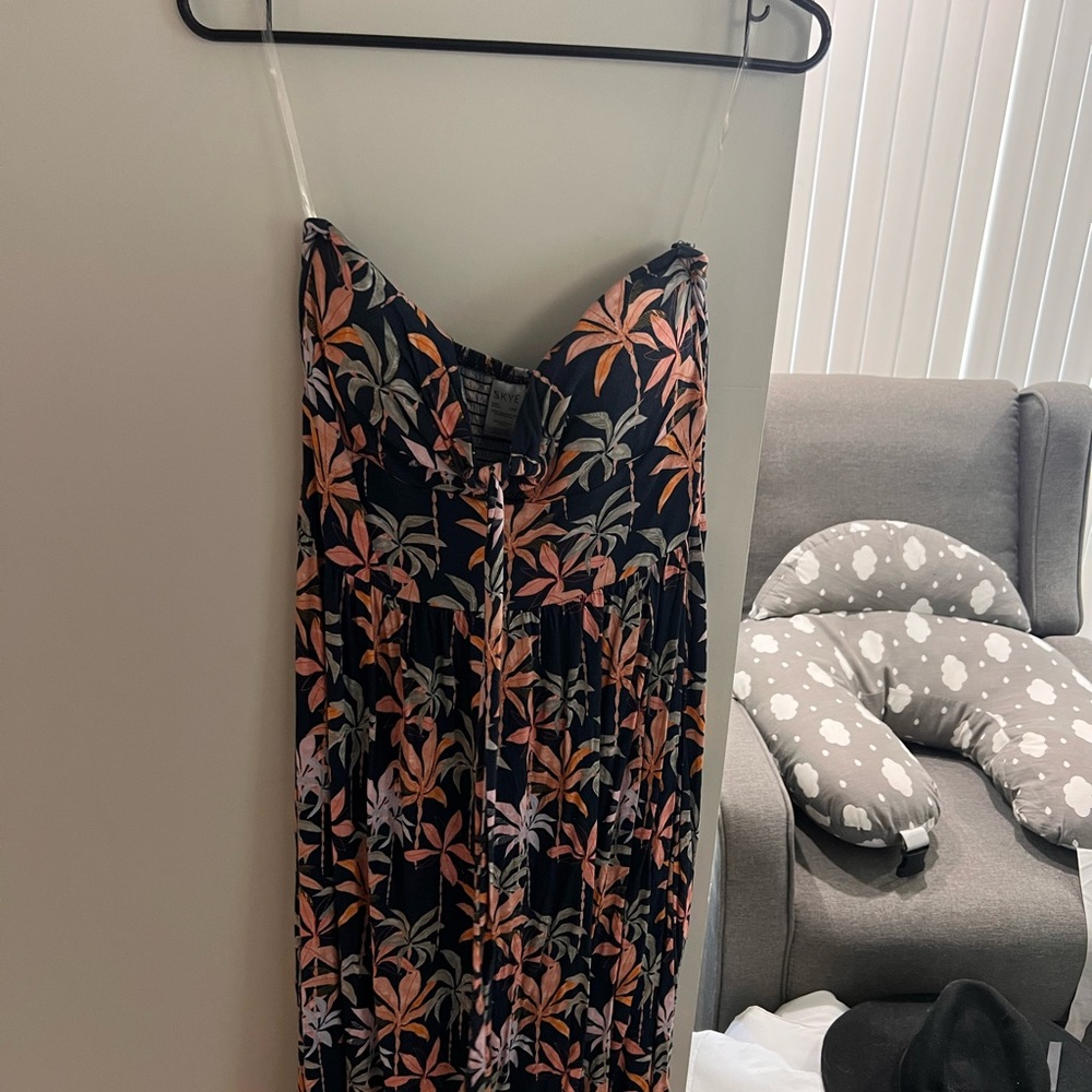 SKYE Navy and Peach Floral Dress